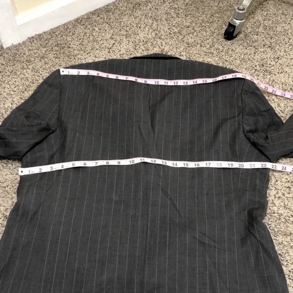 Franco Valentino Wool Sports Coat Blazer Size 42R 42 Regular Gray Striped Wool - Picture 4 of 9